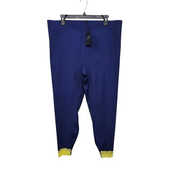 NWT Savage X Fenty Hotline Blue Yellow Lace Trimmed High Waist Legging Sz 4X - Picture 2 of 5